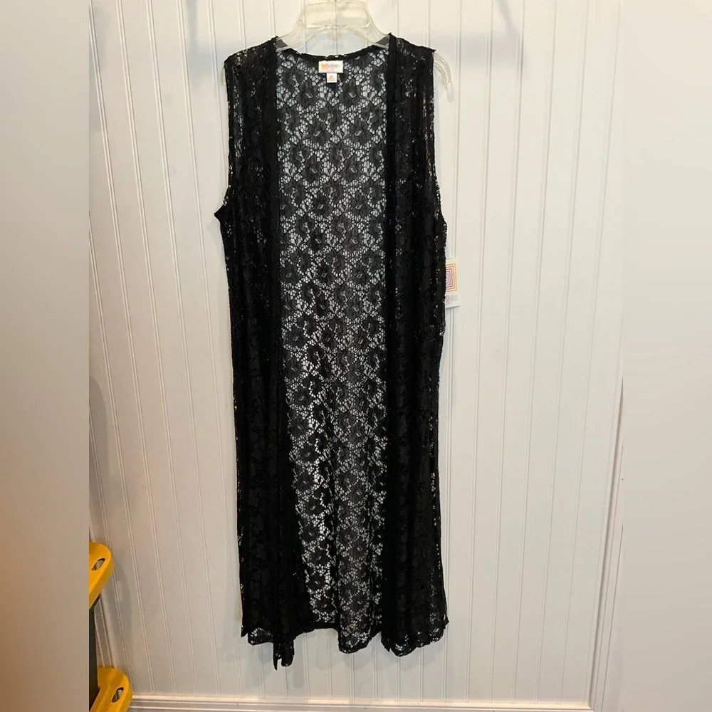 LuLaRoe | Elegant Black Lace Duster Cardigan Medium JOY